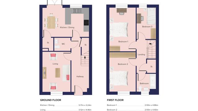 Floor Plan Dunnock 3BH Plot 169